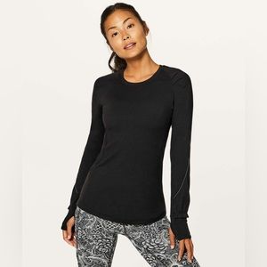 Lululemon Extra Mile Long Sleeve Black Top Size 4